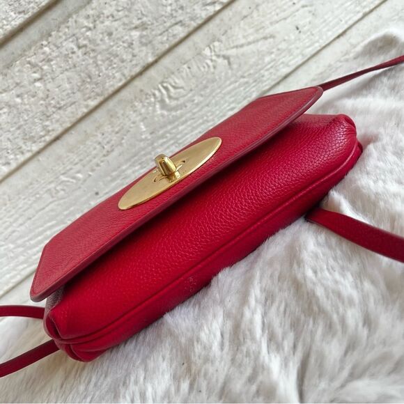 COACH Red Leather Flap Turnlock Crossbody Handbag 52896 - Picture 4 of 10